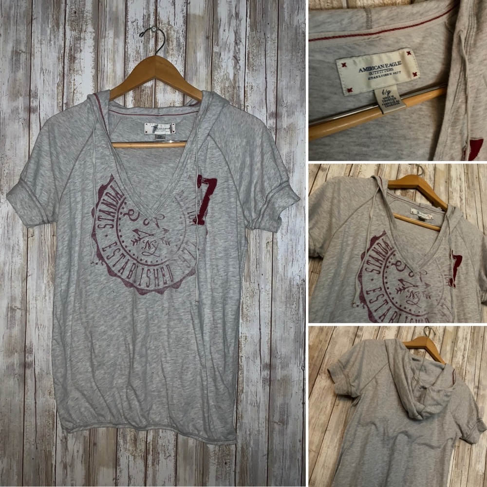American Eagle Lg Graphic Hooded Shirt
